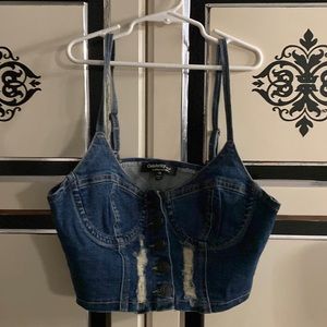 Denim corset cami top